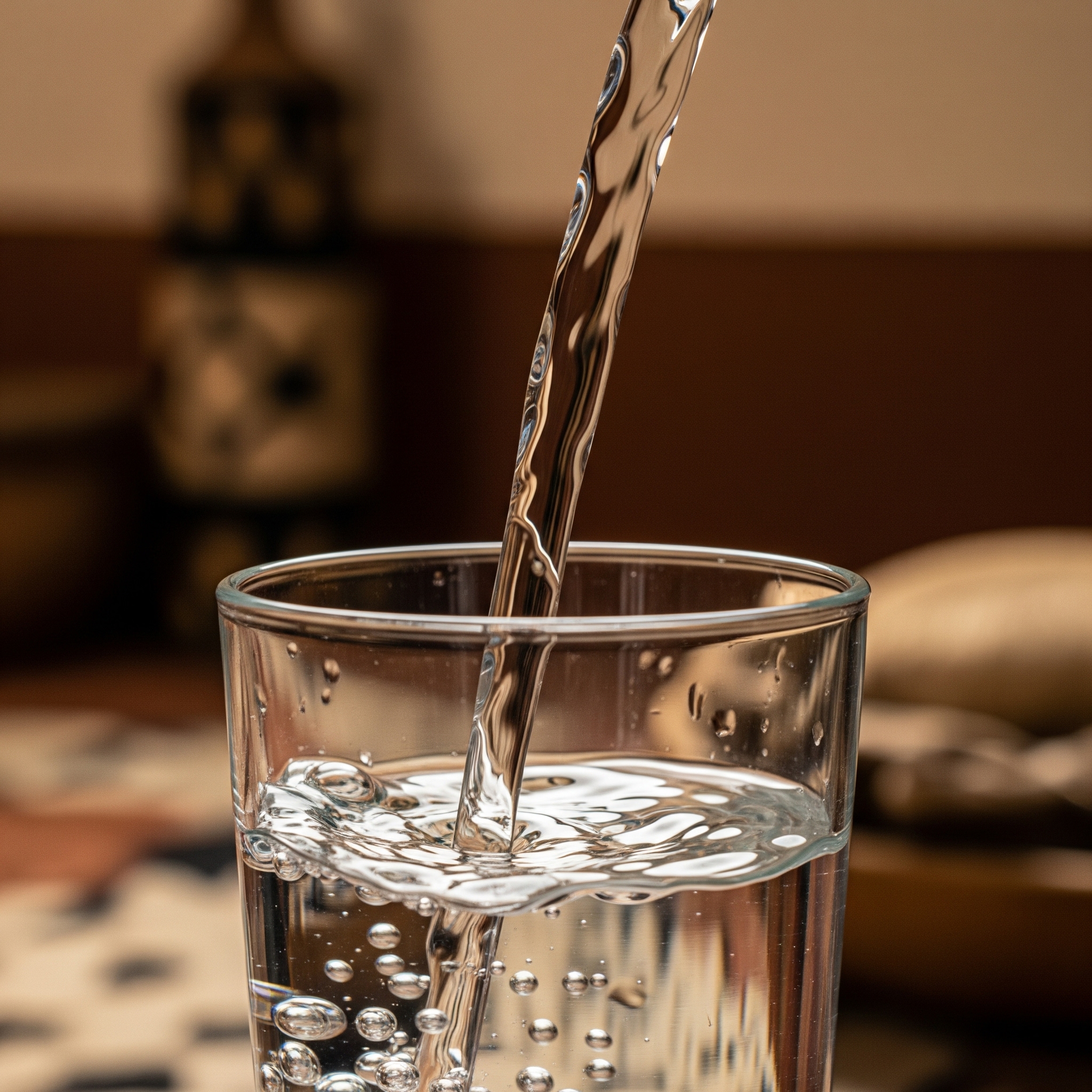 Pure water being poured